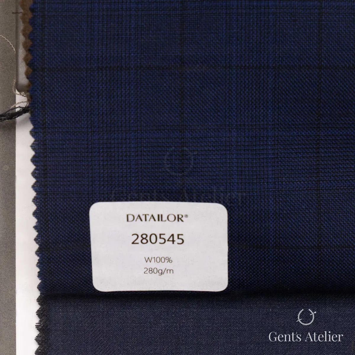Образец ткани Tailor 280545 с этикеткой, тёмно-синий