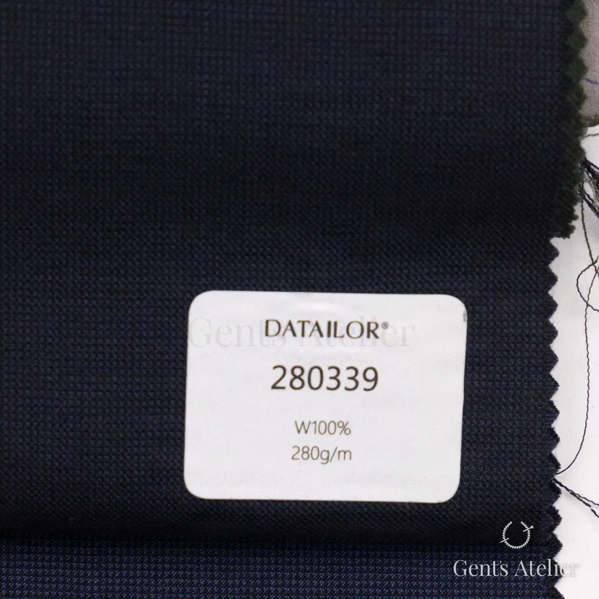Образец ткани Tailor 280339 с этикеткой, тёмно-синий