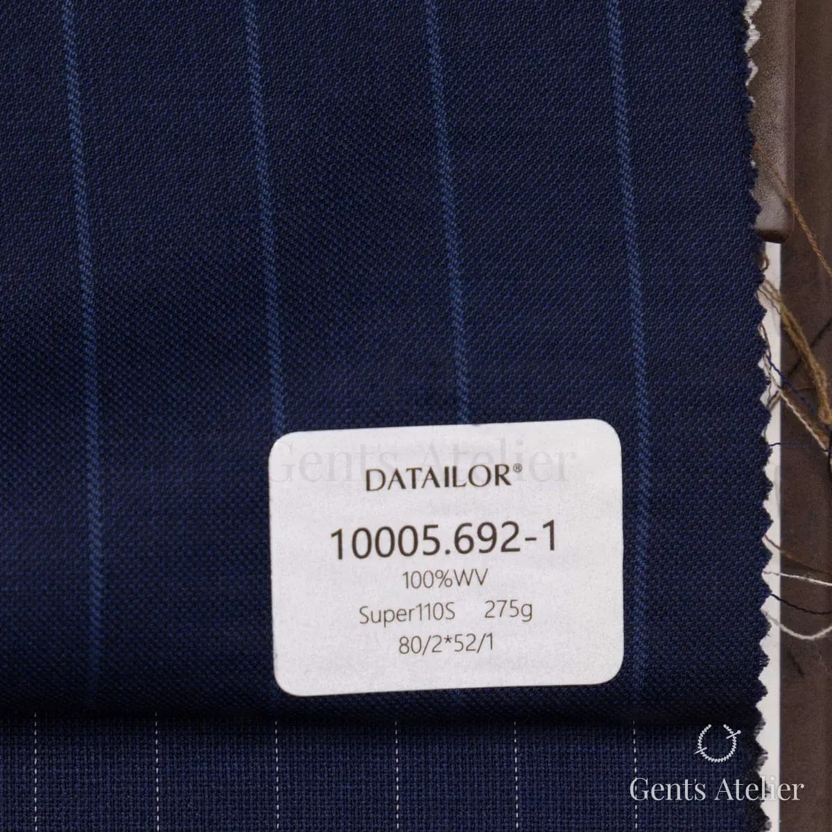 Образец ткани Tailor 10005.692-1 с этикеткой, тёмно-синий