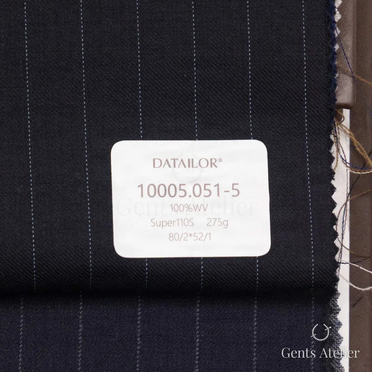 Образец ткани Tailor 10005.051-5 с этикеткой, тёмно-синий