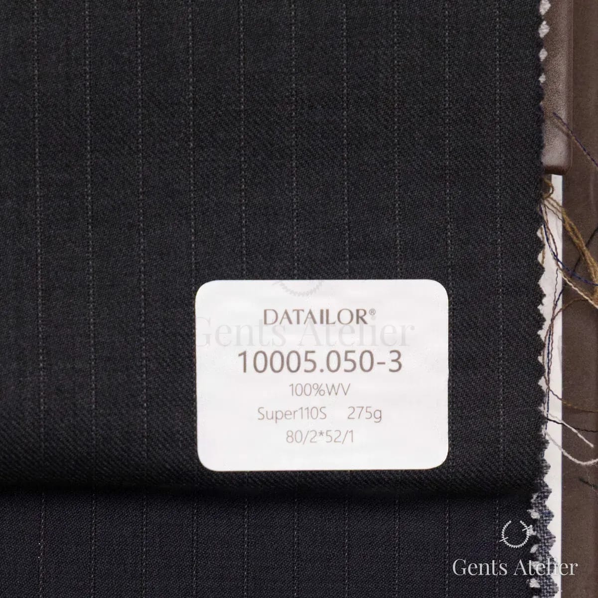 Образец ткани Tailor 10005.050-3 с этикеткой, тёмно-серый
