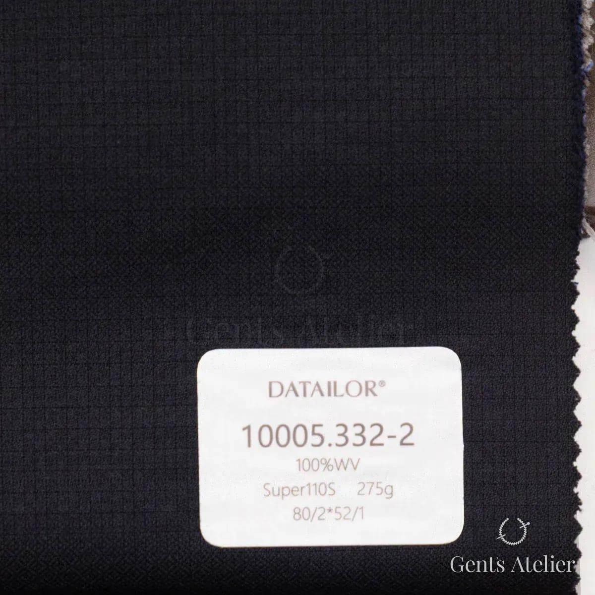 Образец ткани Tailor 10005.332-2 с этикеткой, тёмно-синий