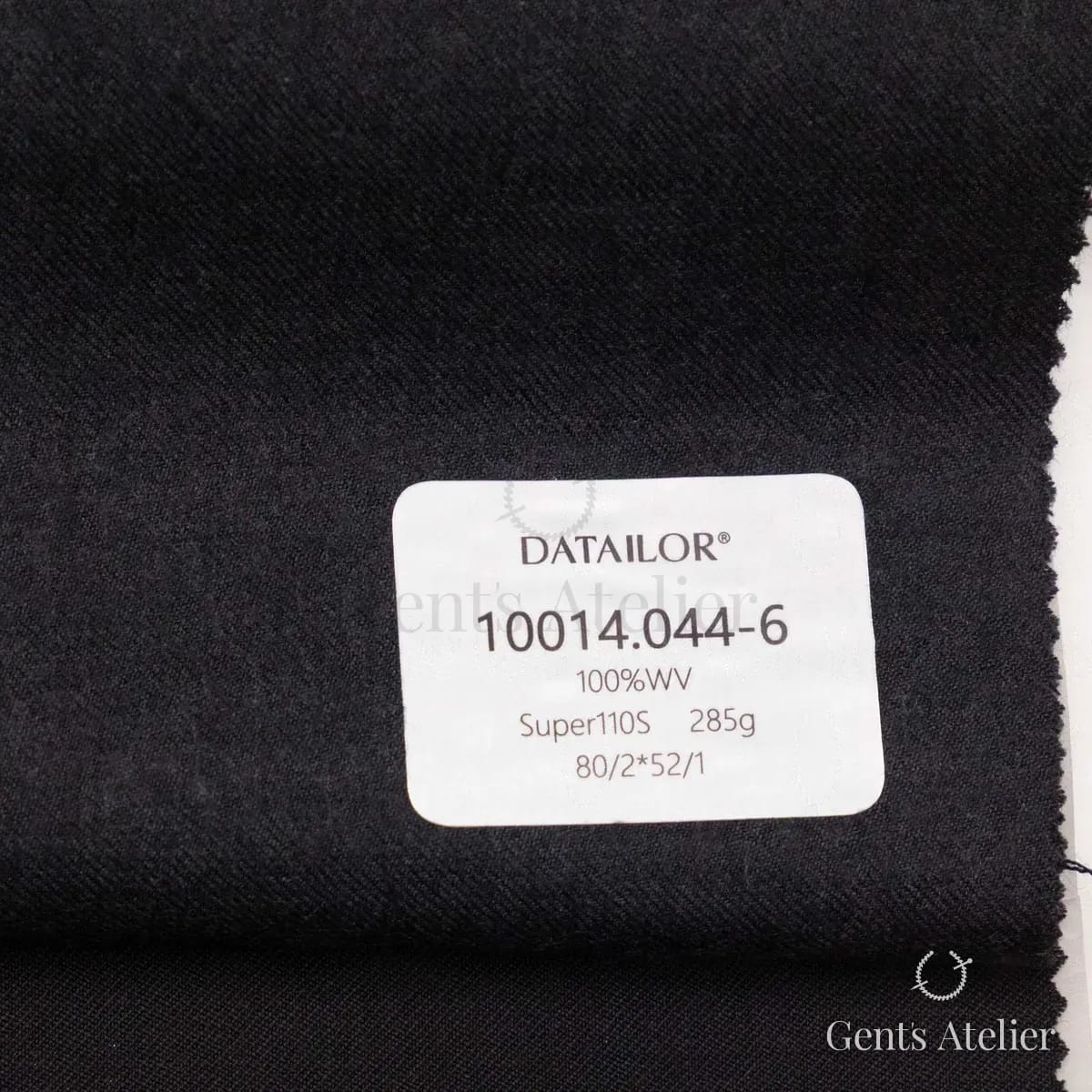 Образец ткани Tailor 10014.044-6 с этикеткой, тёмно-серый