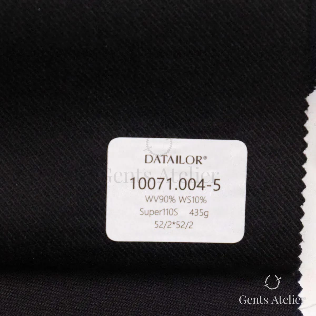Образец ткани Tailor 10071.004-5 с этикеткой, чёрный