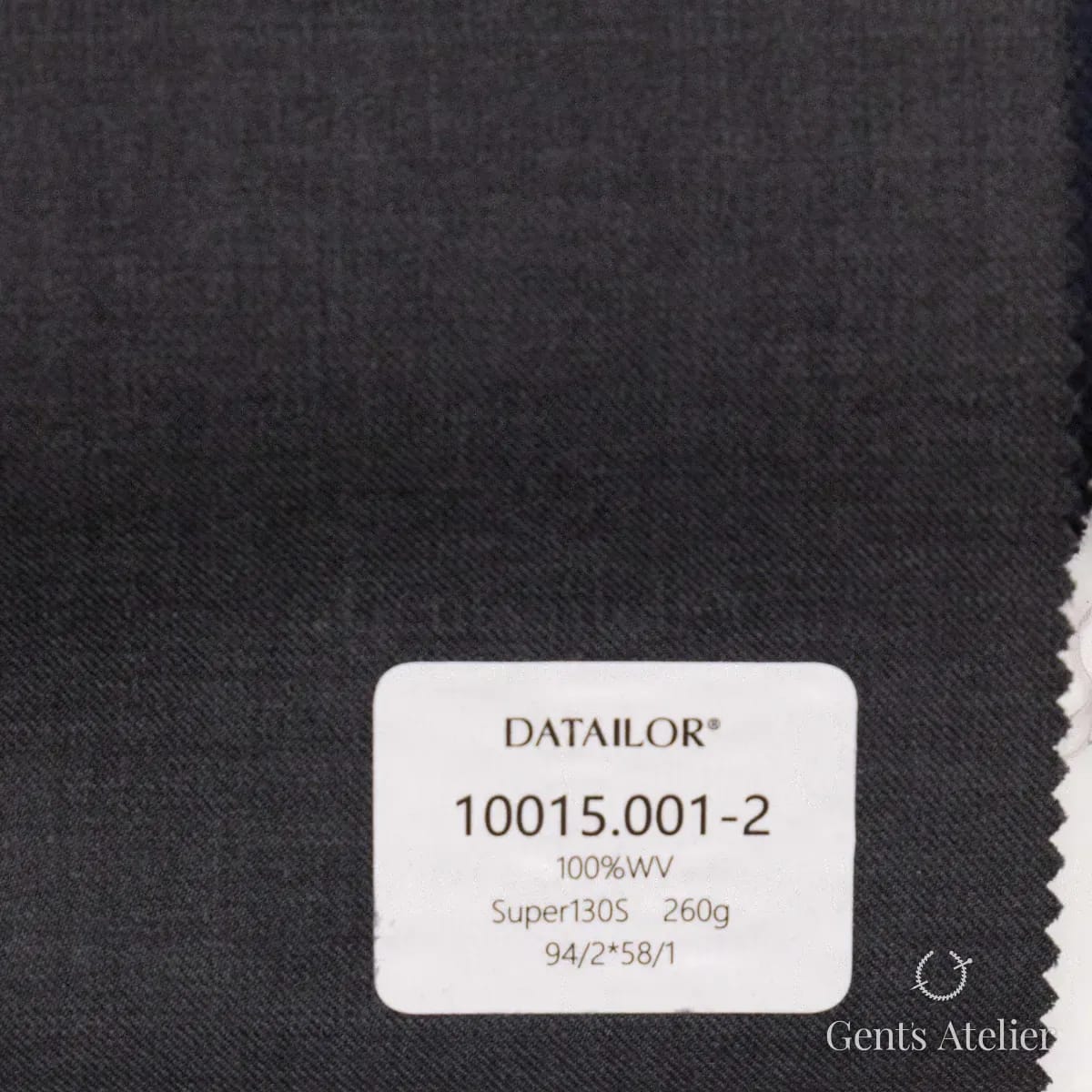 Образец ткани Tailor 10015.001-2 с этикеткой, тёмно-серый