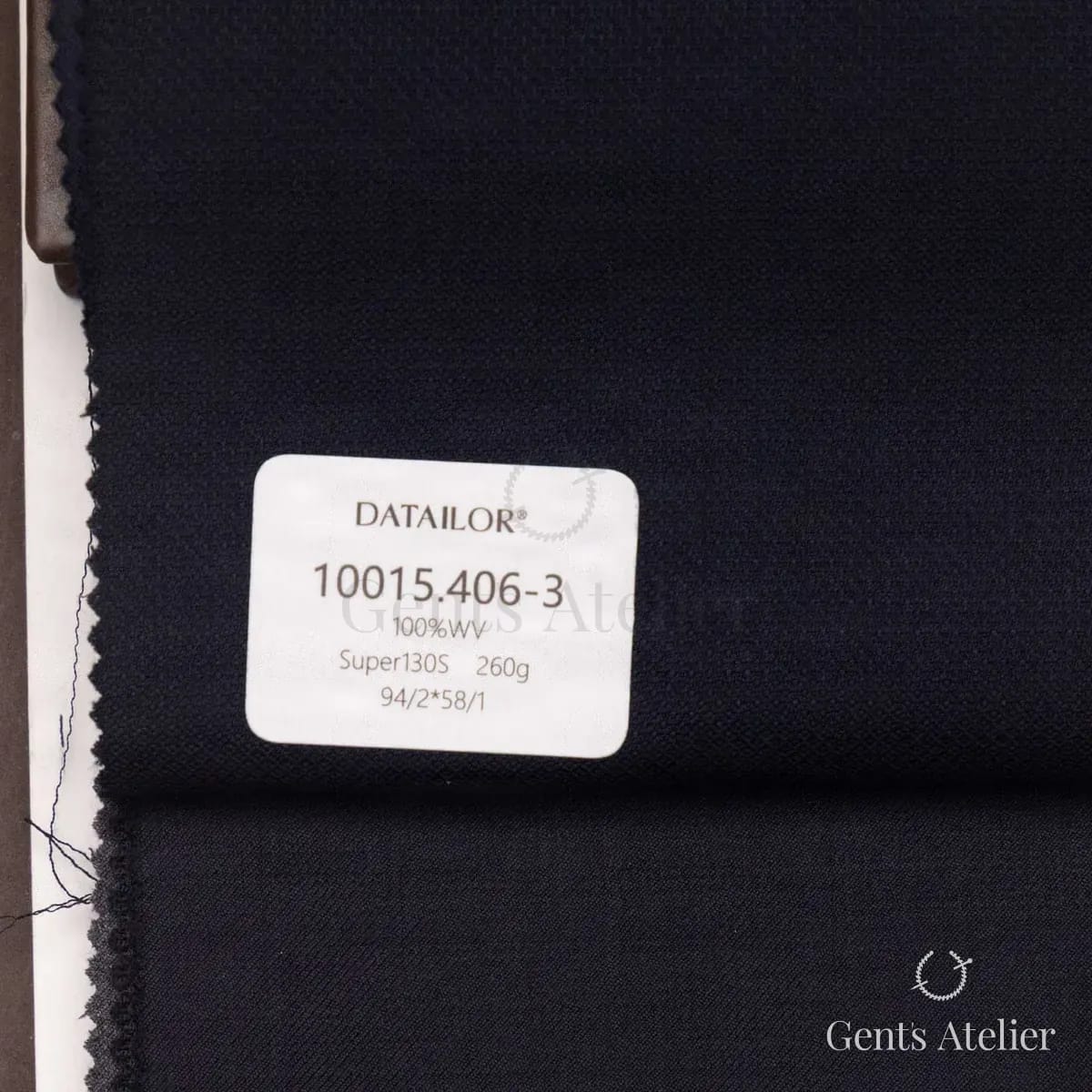Образец ткани Tailor 10015.406-3 с этикеткой, тёмно-синий