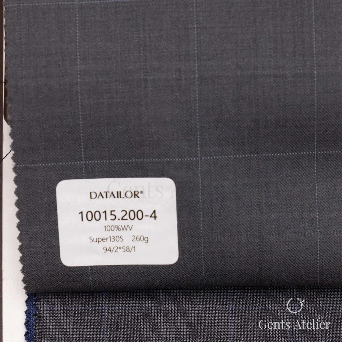 Образец ткани Tailor 10015.200-4 с этикеткой, серый