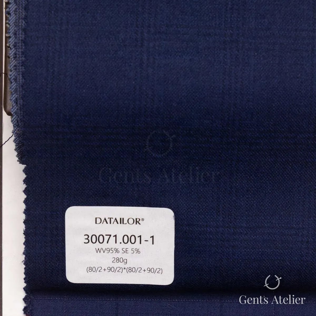 Образец ткани Tailor 30071.001-1 с этикеткой, тёмно-синий