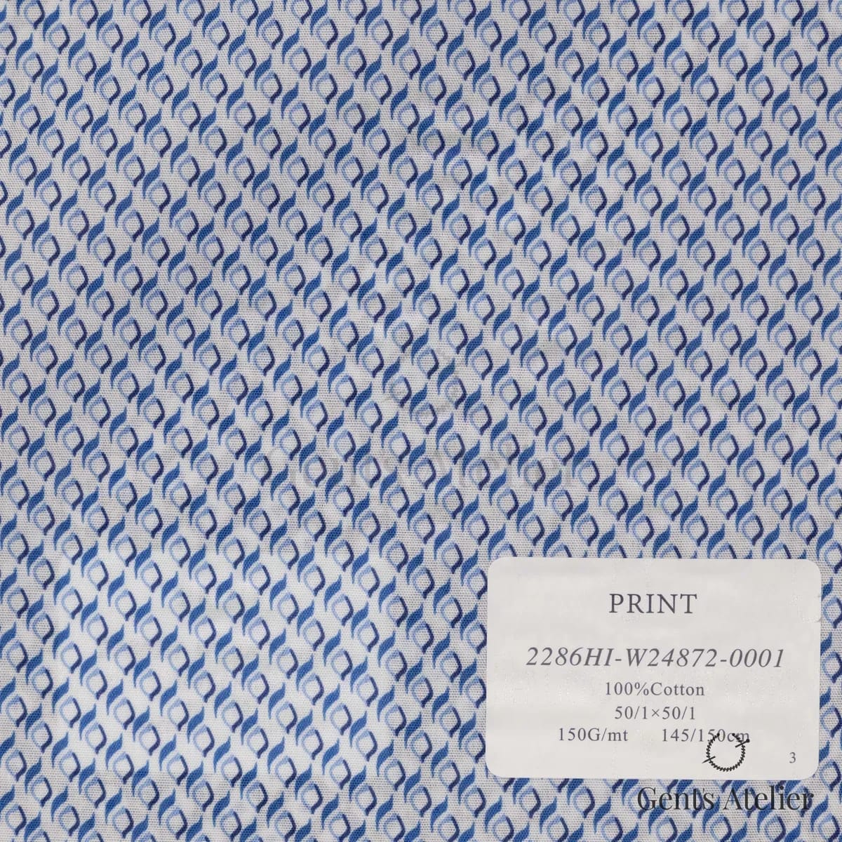 Образец ткани Canclini 2286HI-W24872-0001 с этикеткой, белый