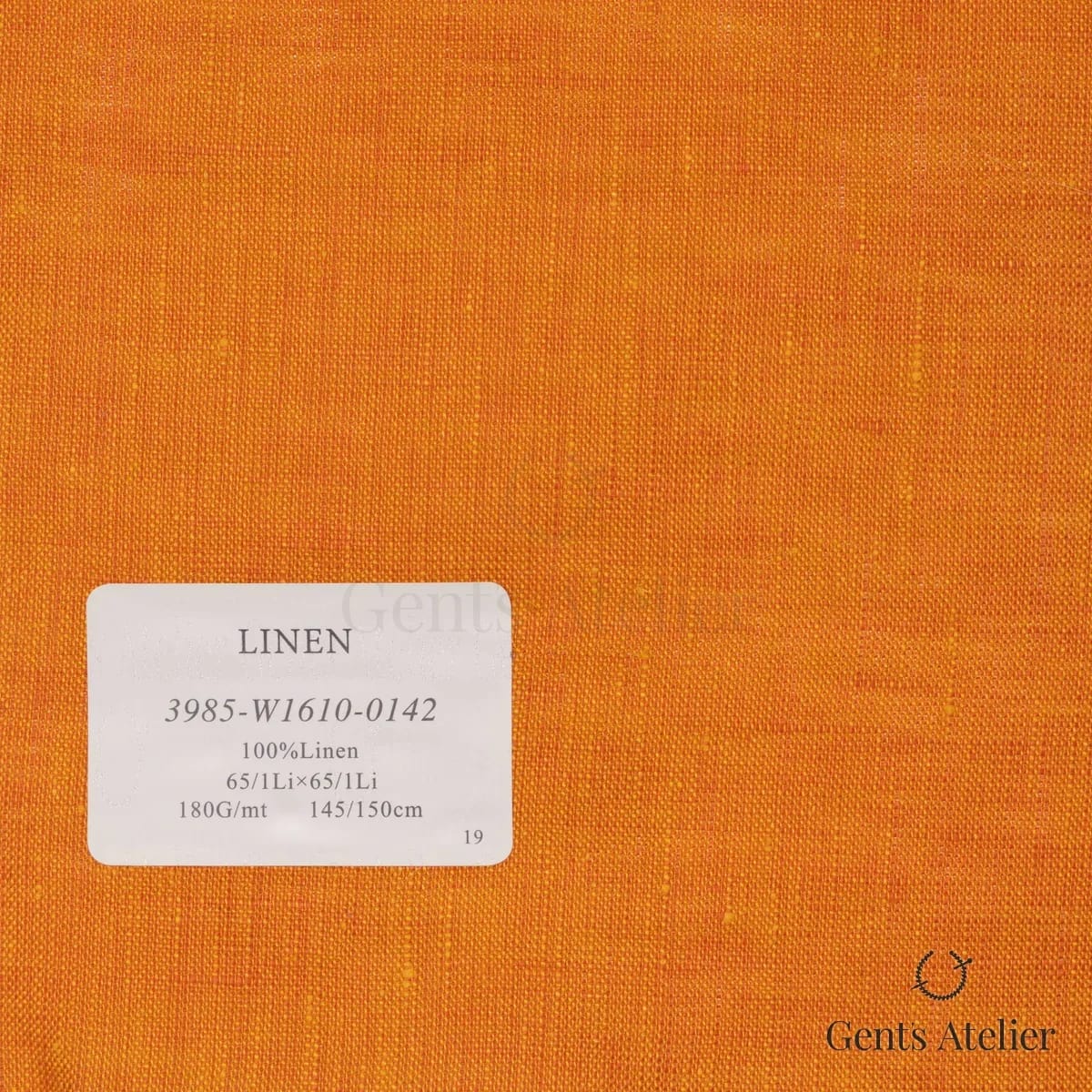Образец ткани Canclini 3985-W1610-0142 с этикеткой, оранжевый