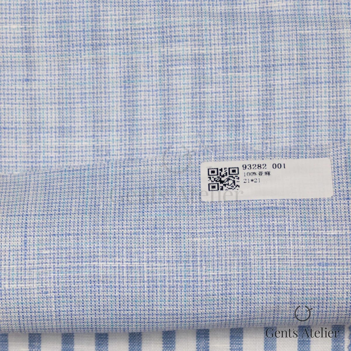 Образец ткани James Fabric 93282 001 с этикеткой, голубой