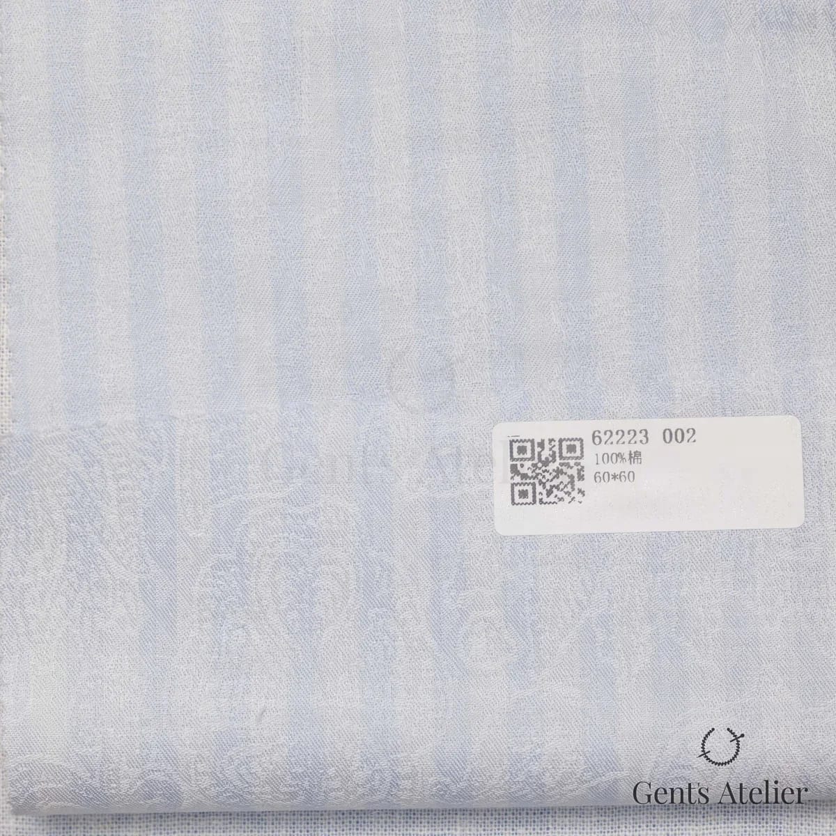 Образец ткани James Fabric 62223 002 с этикеткой, светло-голубой