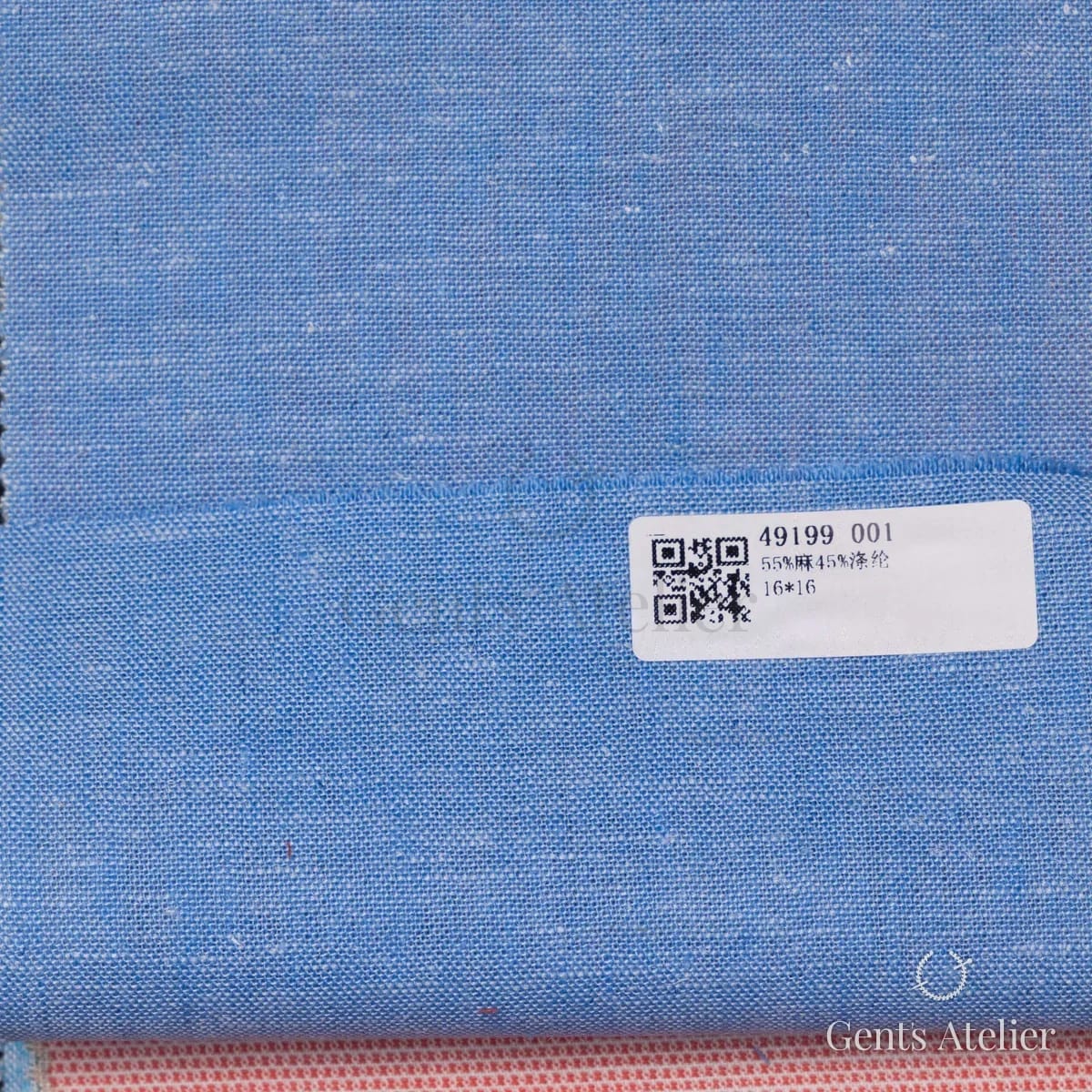 Образец ткани James Fabric 49199 001 с этикеткой, голубой