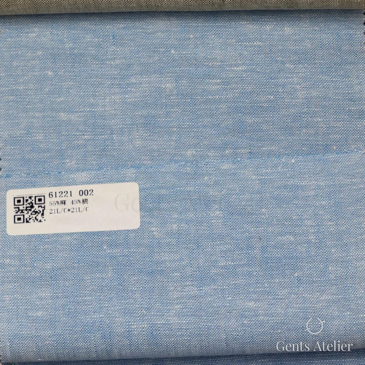 Образец ткани James Fabric 61221 002 с этикеткой, голубой