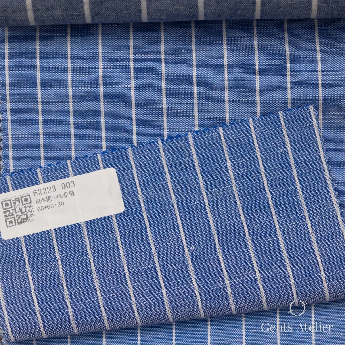 Образец ткани James Fabric 62223 003 с этикеткой, синий