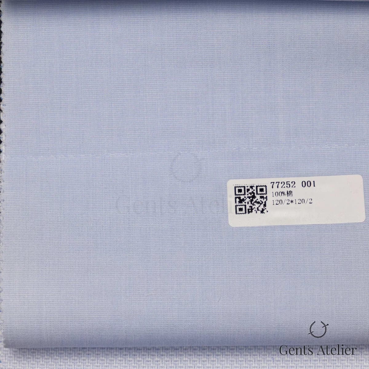Образец ткани James Fabric 77252 001 с этикеткой, голубой