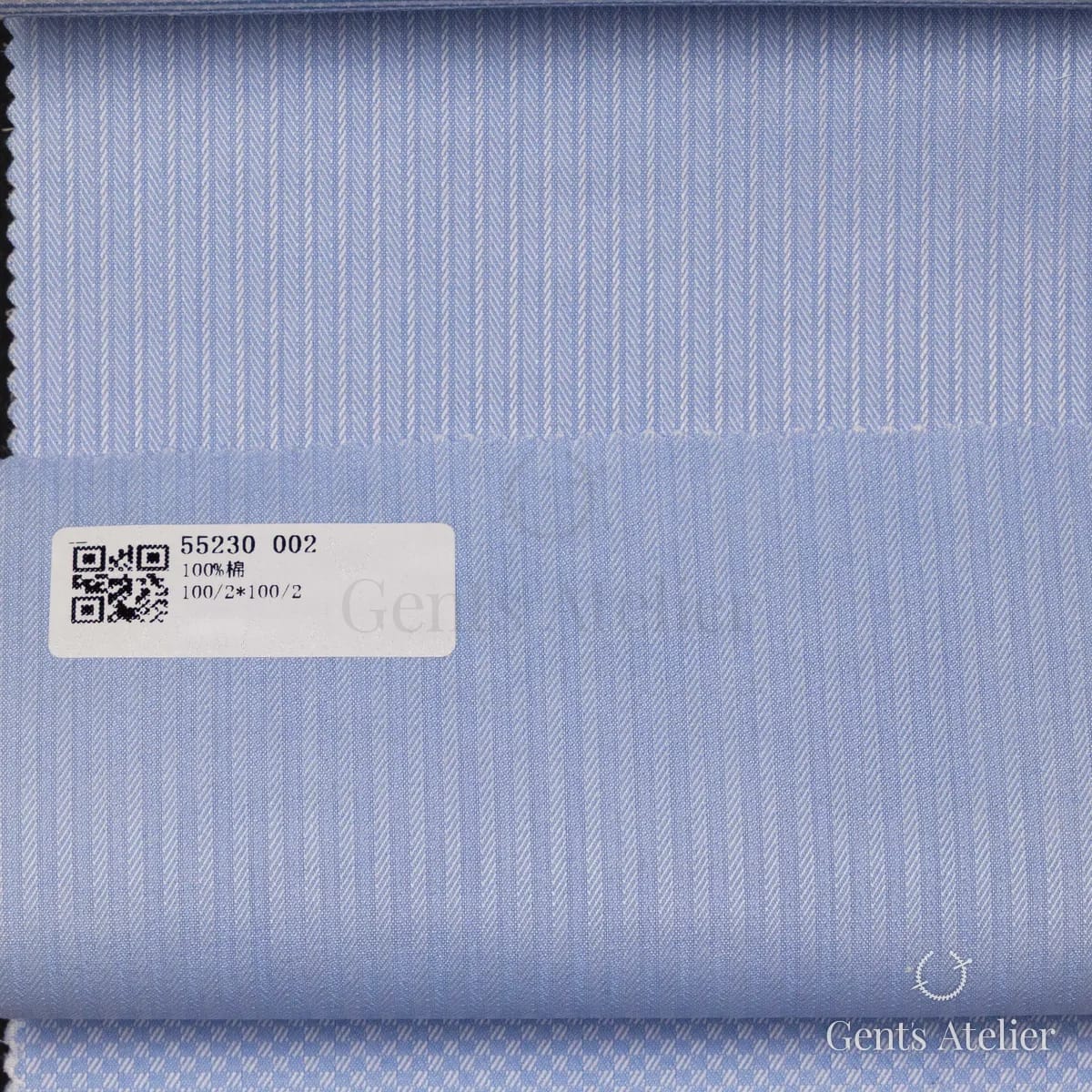 Образец ткани James Fabric 55230 002 с этикеткой, голубой