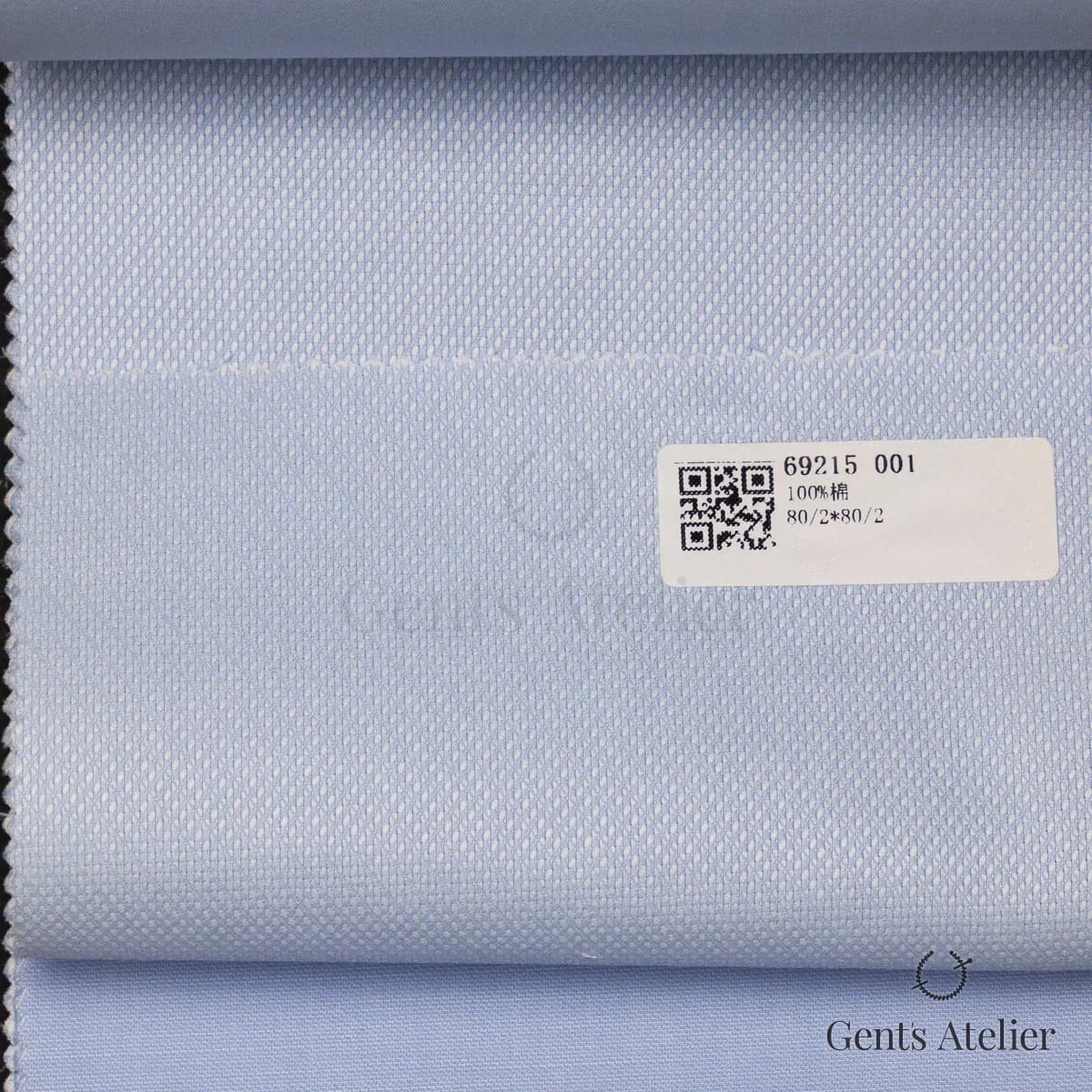 Образец ткани James Fabric 69215 001 с этикеткой, голубой