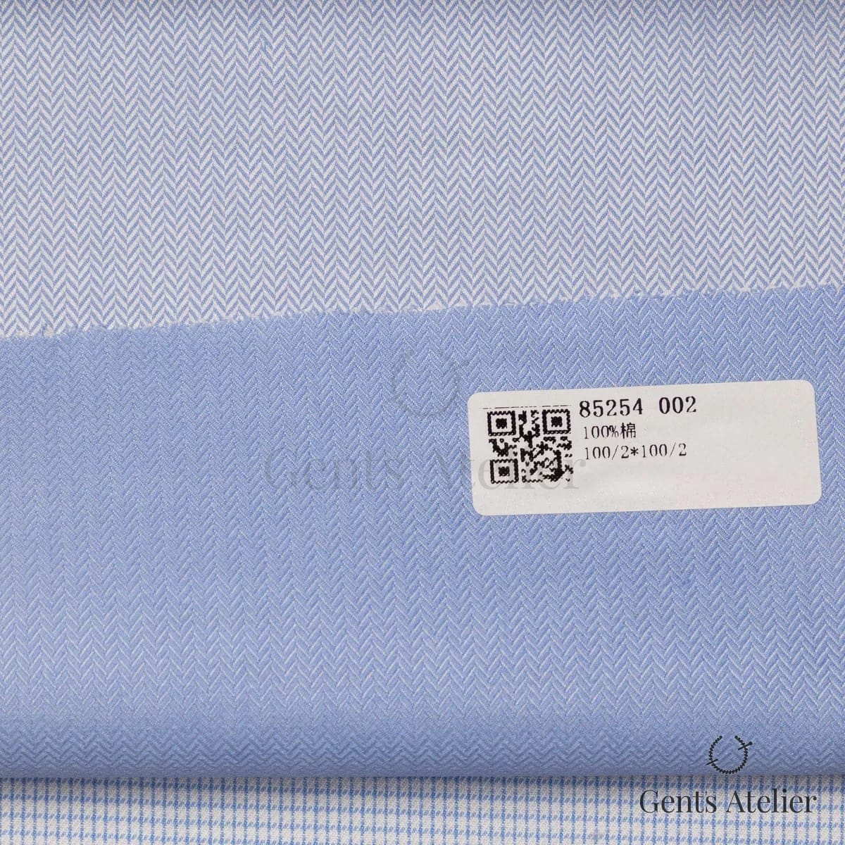 Образец ткани James Fabric 85254 002 с этикеткой, голубой