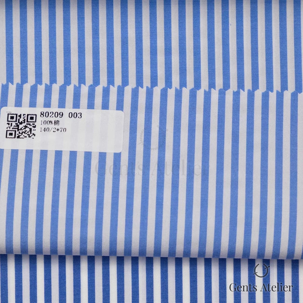Образец ткани James Fabric 80209 003 с этикеткой, синий