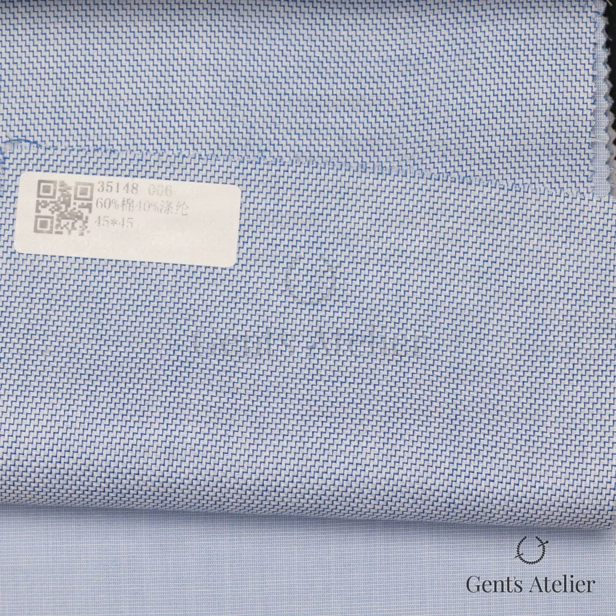 Образец ткани James Fabric 35148 006 с этикеткой, голубой