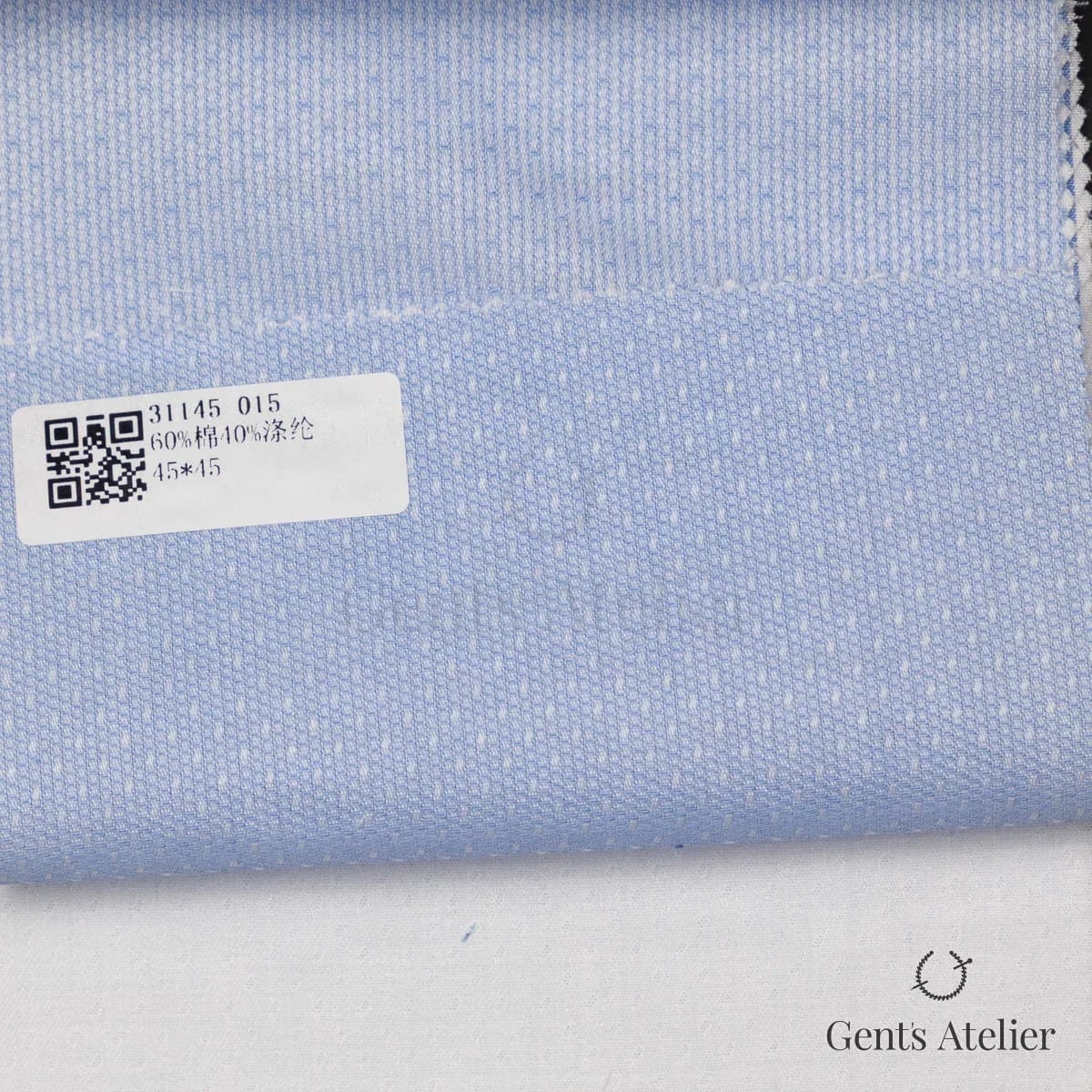 Образец ткани James Fabric 31145 015 с этикеткой, светло-голубой
