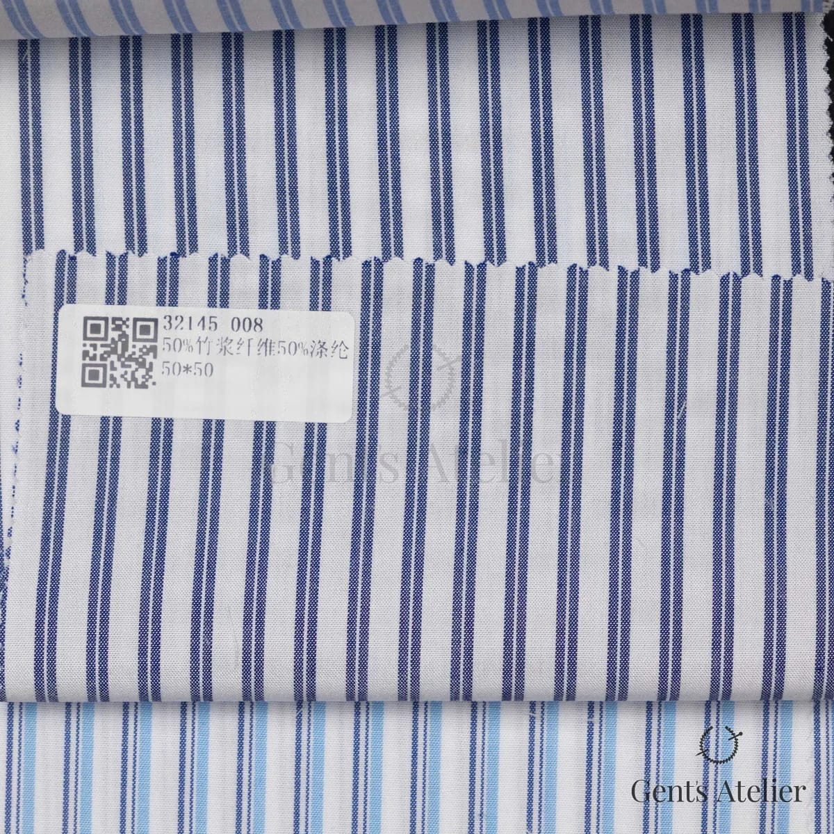 Образец ткани James Fabric 32145 008 с этикеткой, тёмно-синий