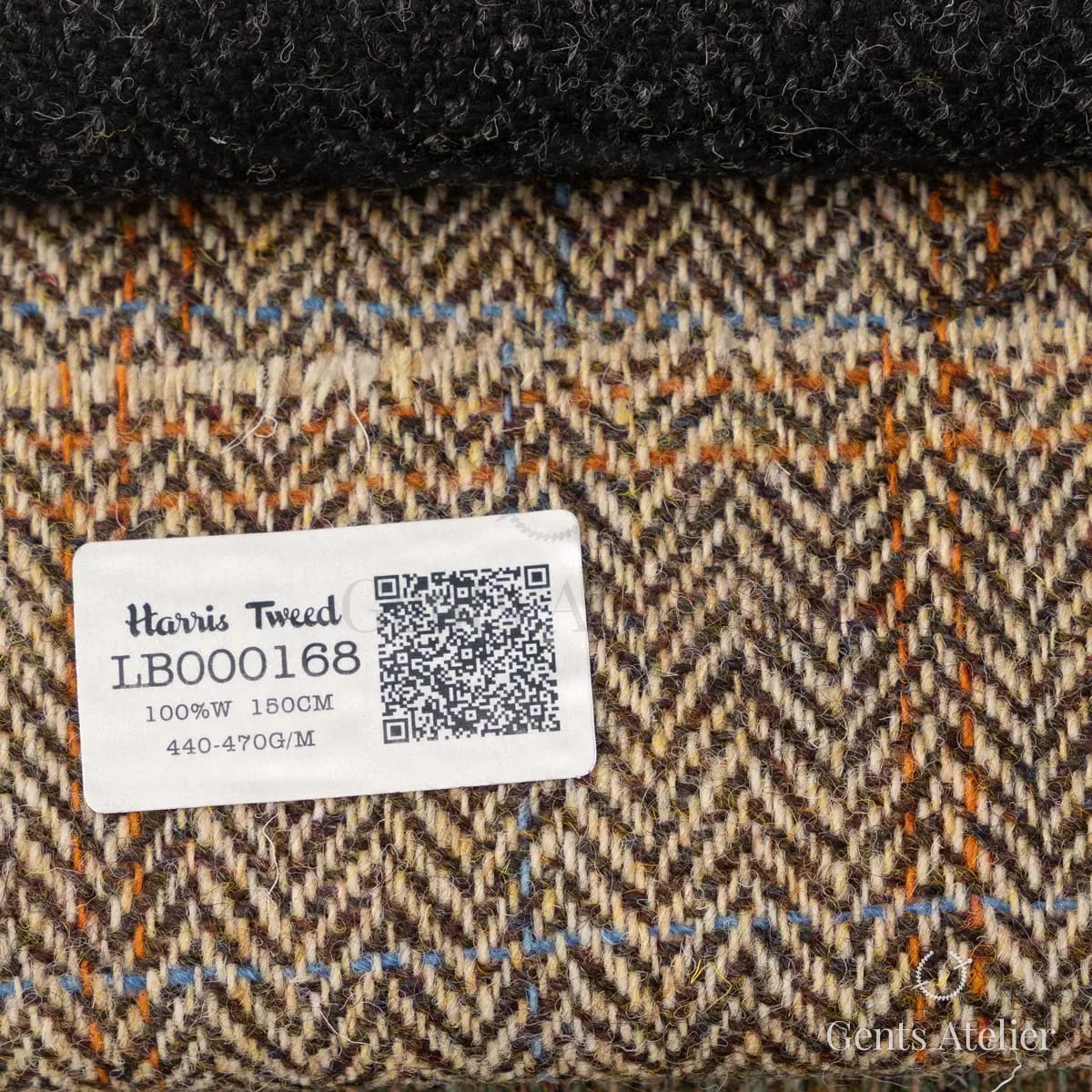 Образец ткани Harris Tweed LB000168 с этикеткой, бежевый