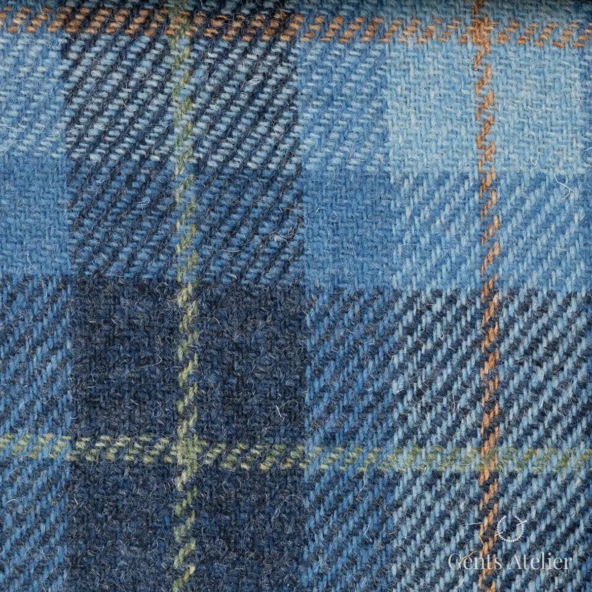Пальто из Harris Tweed LB002175 — голубой, 100% шерсть