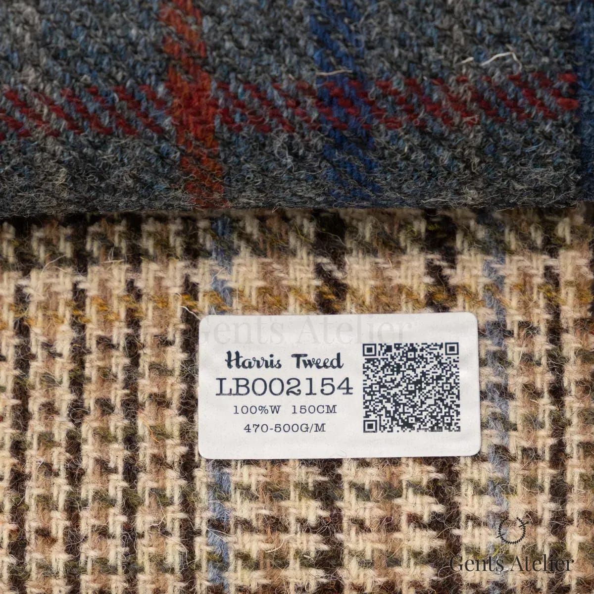 Образец ткани Harris Tweed LB002154 с этикеткой, бежевый