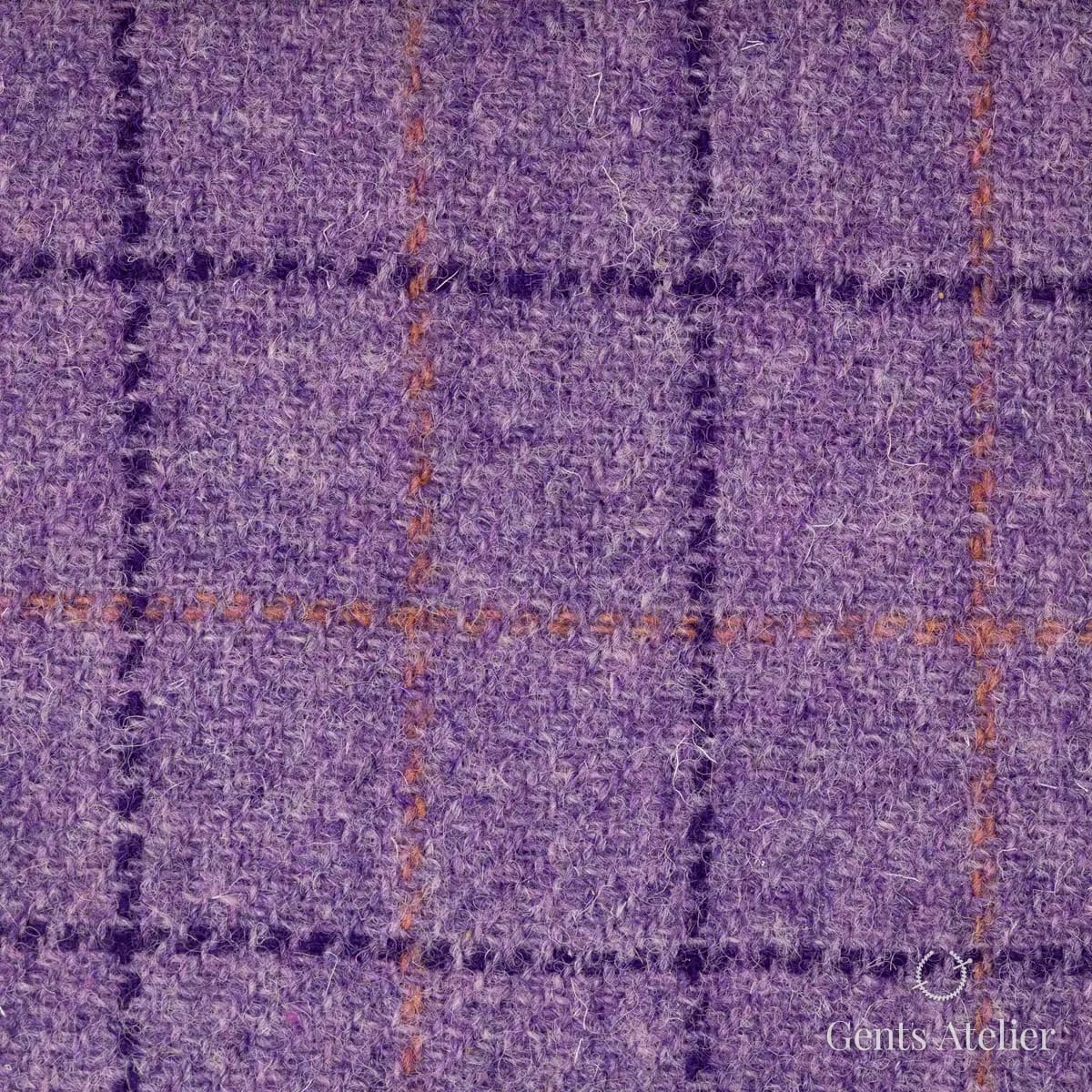 Пальто из Harris Tweed LB000858 — фиолетовый, 100% шерсть
