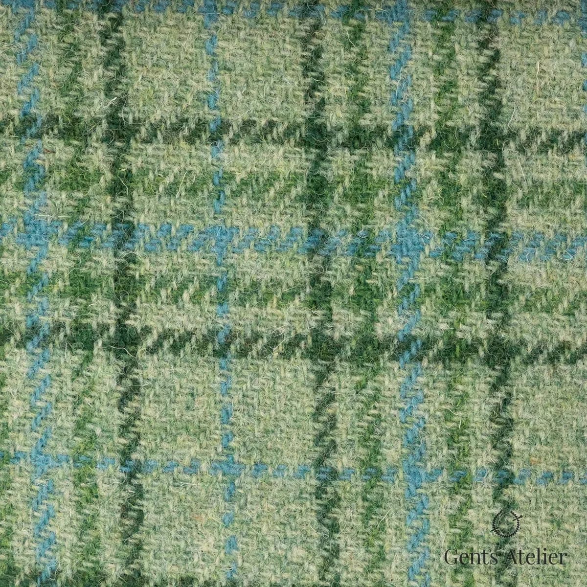 Пальто из Harris Tweed LB000857 — зелёный, 100% шерсть