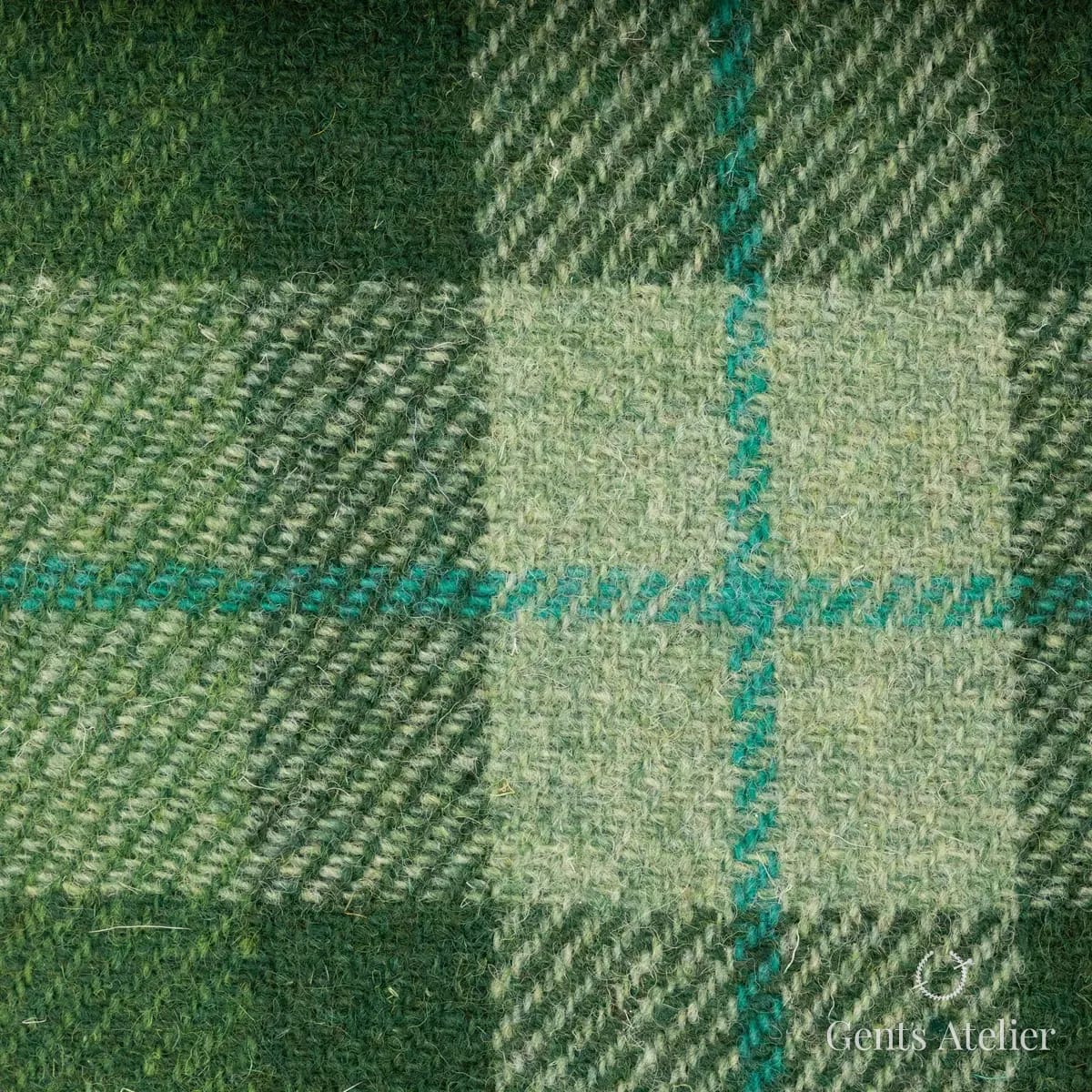 Пальто из Harris Tweed LB000835 — зелёный, 100% шерсть