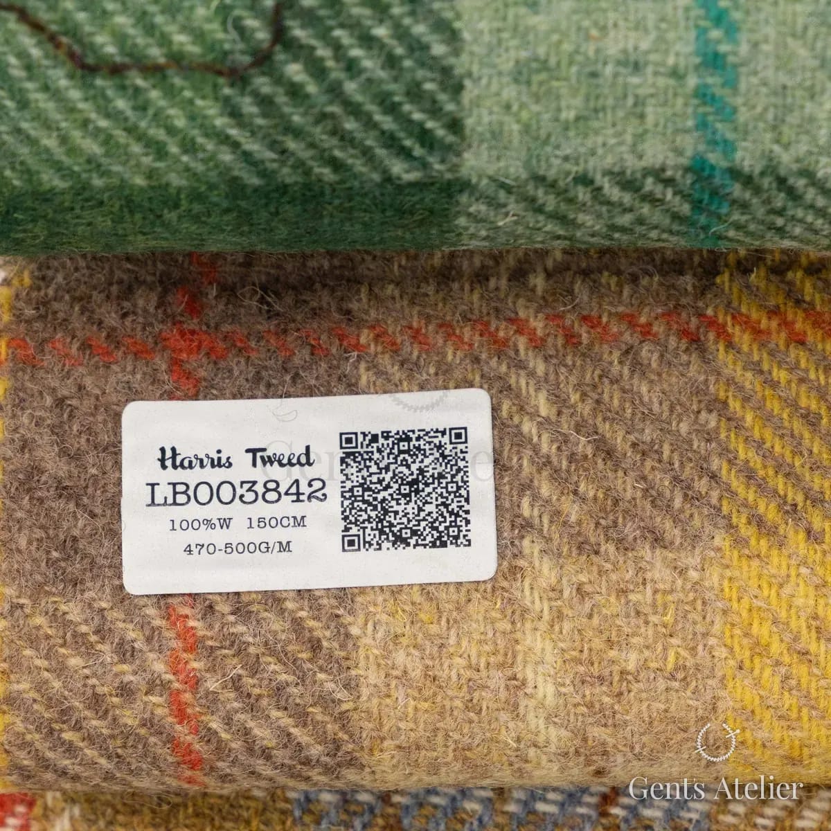 Образец ткани Harris Tweed LB003842 с этикеткой, бежевый