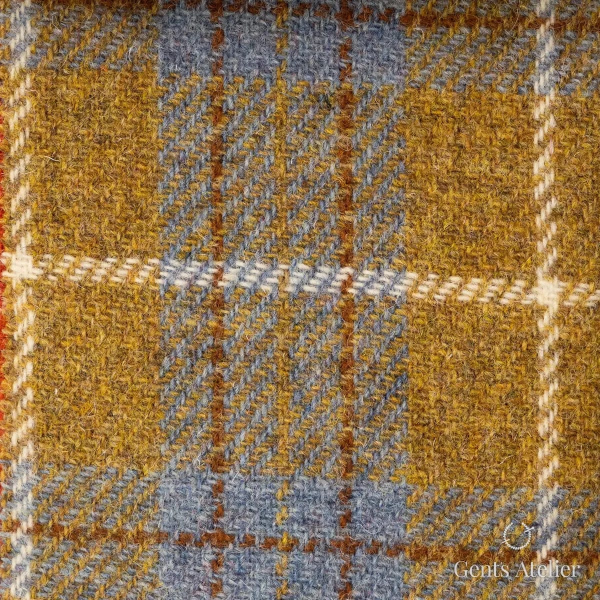 Пальто из Harris Tweed LB000872 — горчичный, 100% шерсть