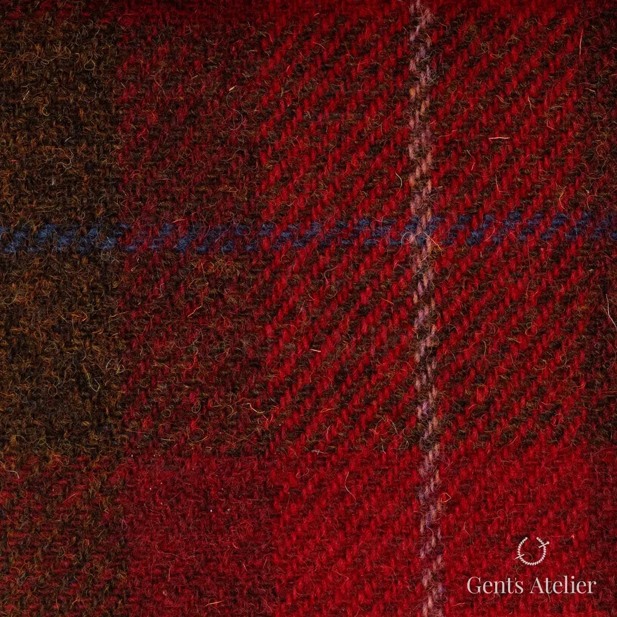 Пальто из Harris Tweed LB000912 — бордовый, 100% шерсть