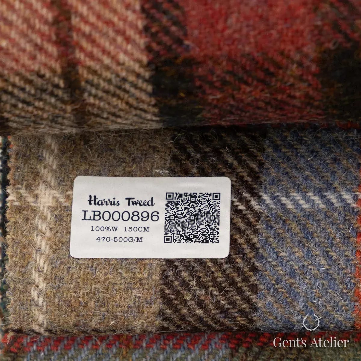 Образец ткани Harris Tweed LB000896 с этикеткой, коричневый