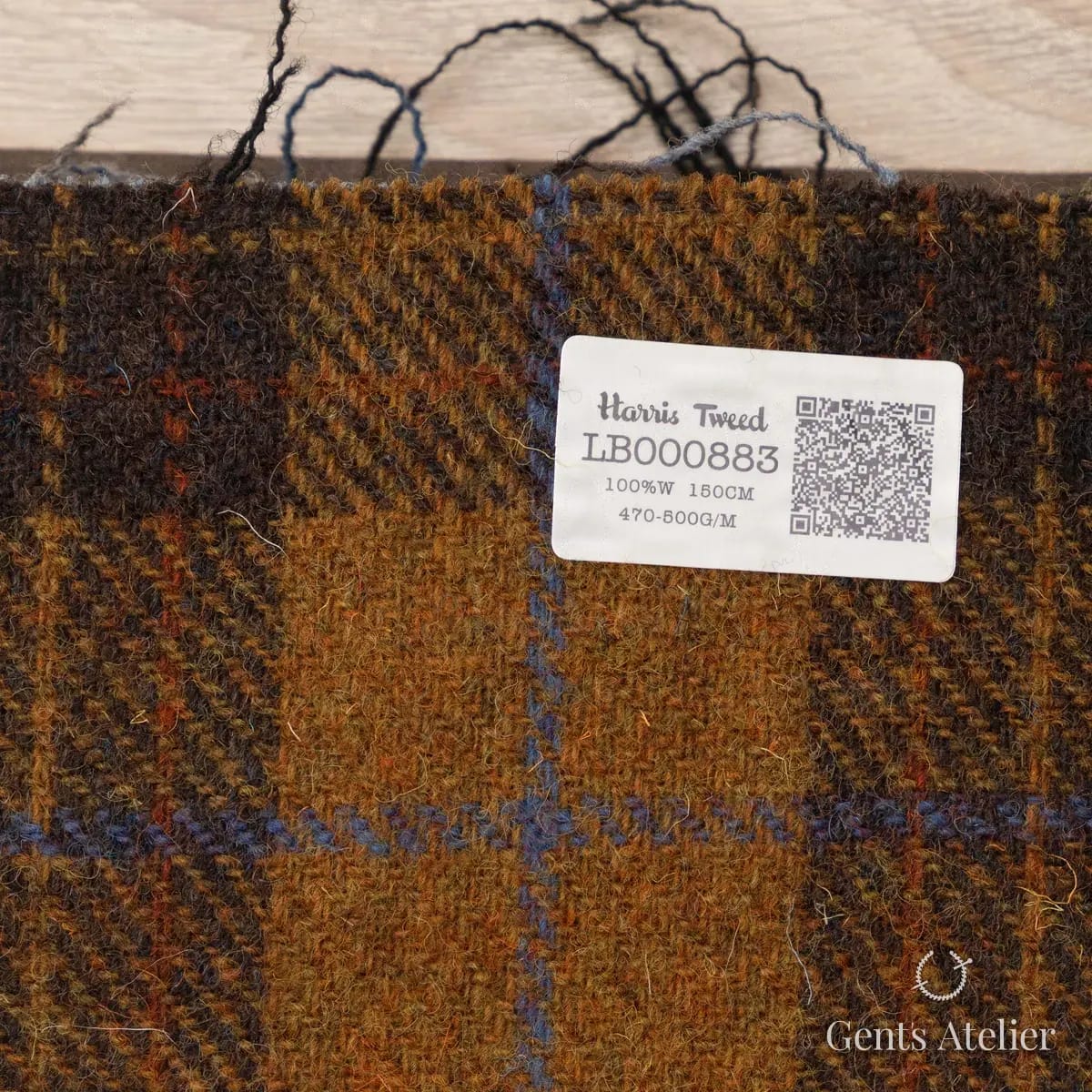 Образец ткани Harris Tweed LB000883 с этикеткой, коричневый