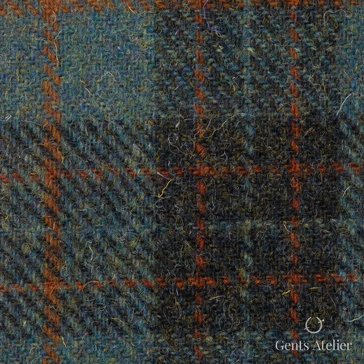 Пальто из Harris Tweed LB000885 — тёмно-бирюзовый, 100% шерсть
