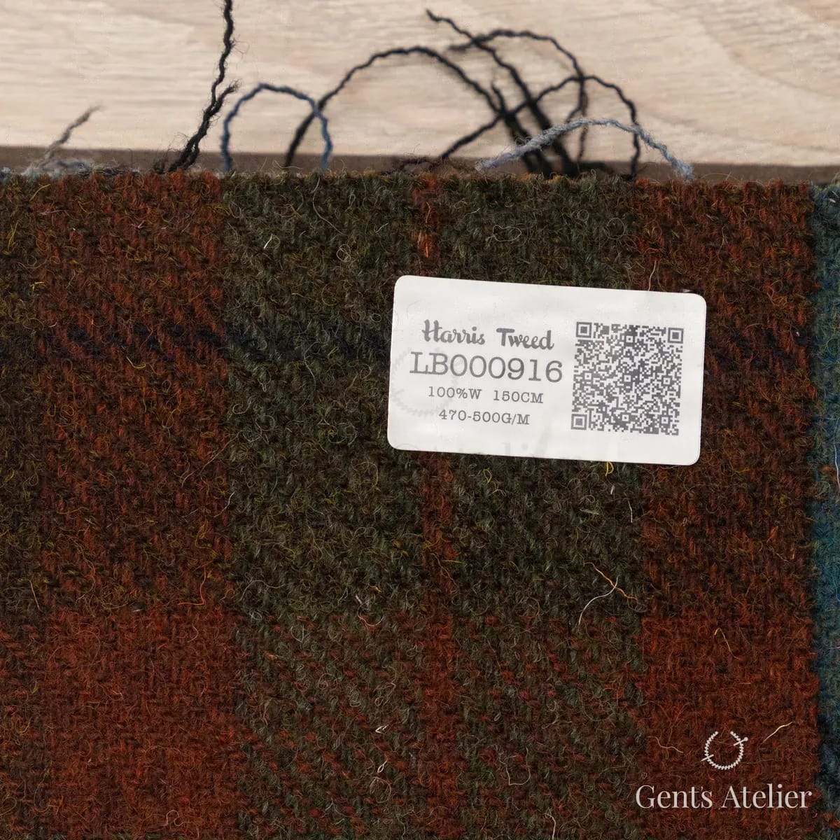Образец ткани Harris Tweed LB000916 с этикеткой, бордовый