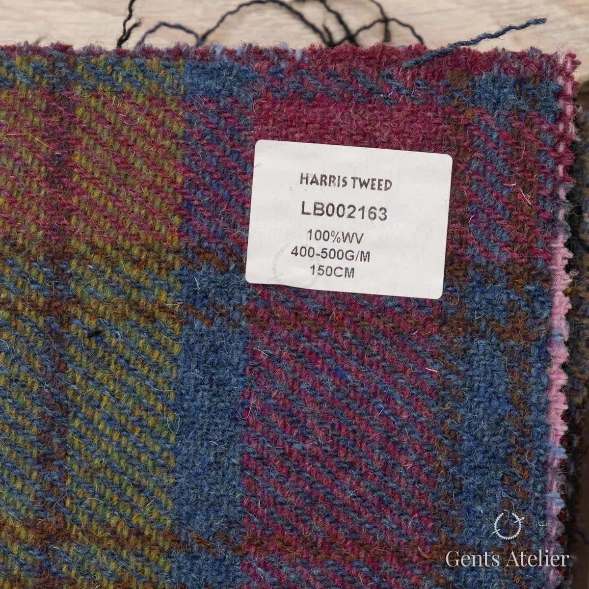Образец ткани Harris Tweed LB002163 с этикеткой, горчичный