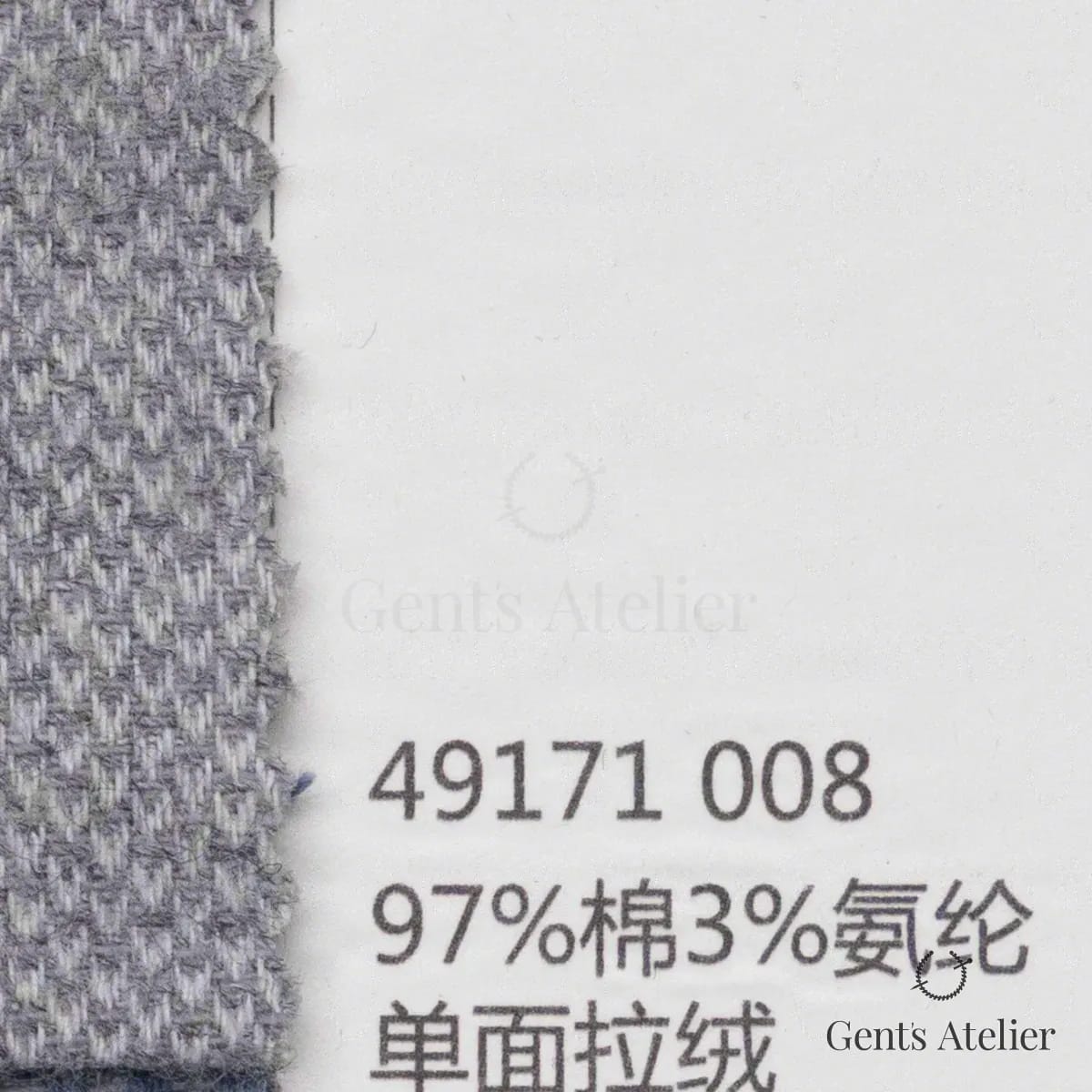 Образец ткани James Fabric 49171 008 с этикеткой, серый
