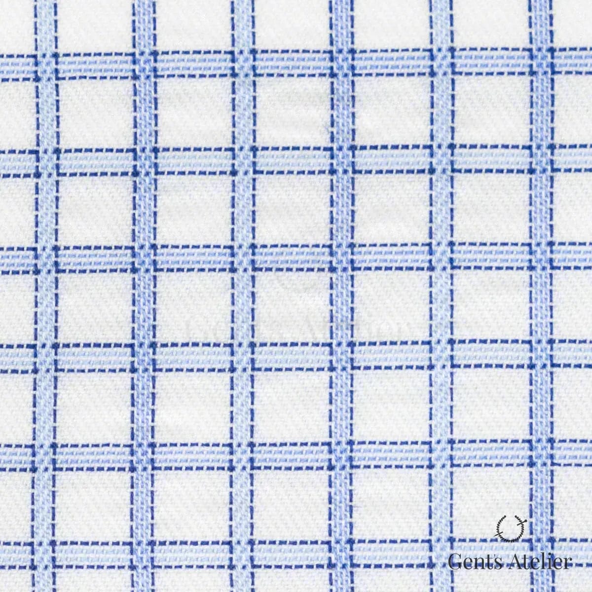 Сорочка из James Fabric 56222 003 — белый в мелкую синюю клетку (виндоупейн), 100% Хлопок