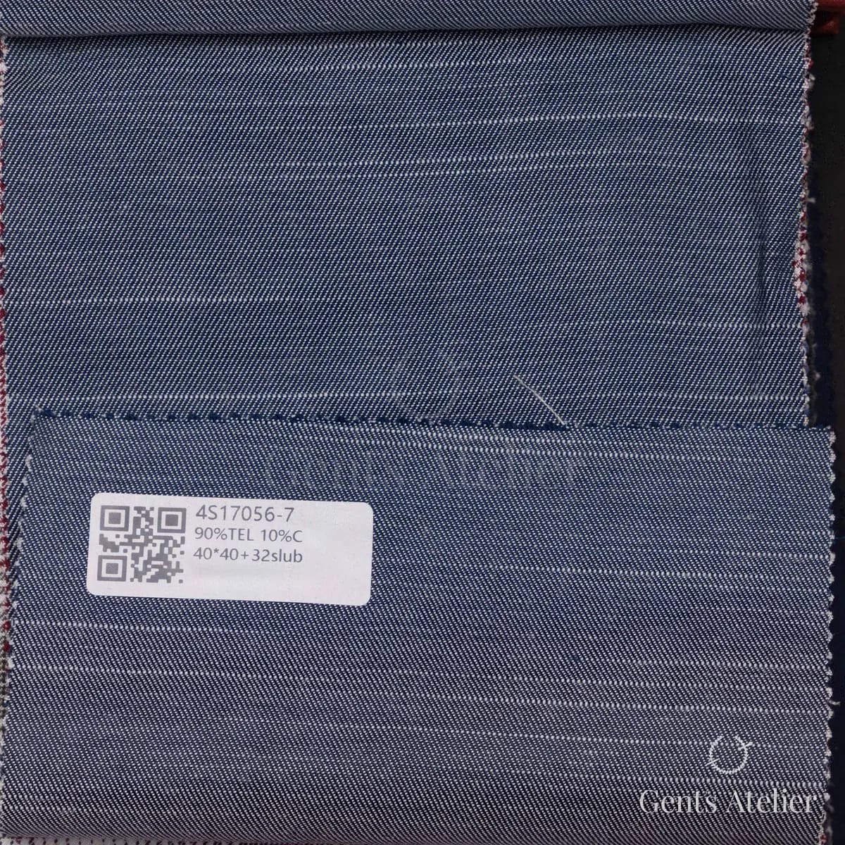 Образец ткани James Fabric 4S17056-7 с этикеткой, тёмно-синий