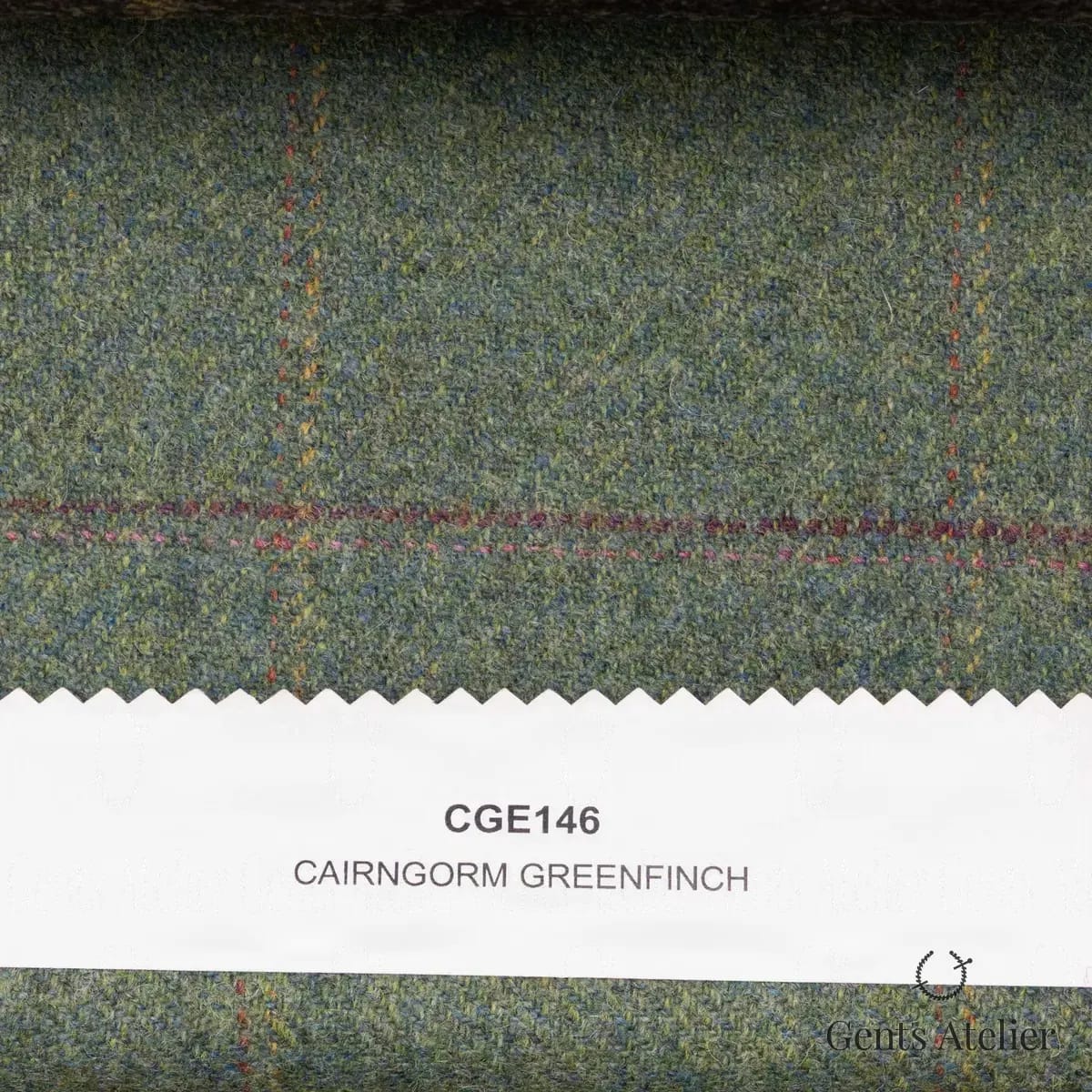 Образец ткани Marton Mills CGE146 с этикеткой, зелёный