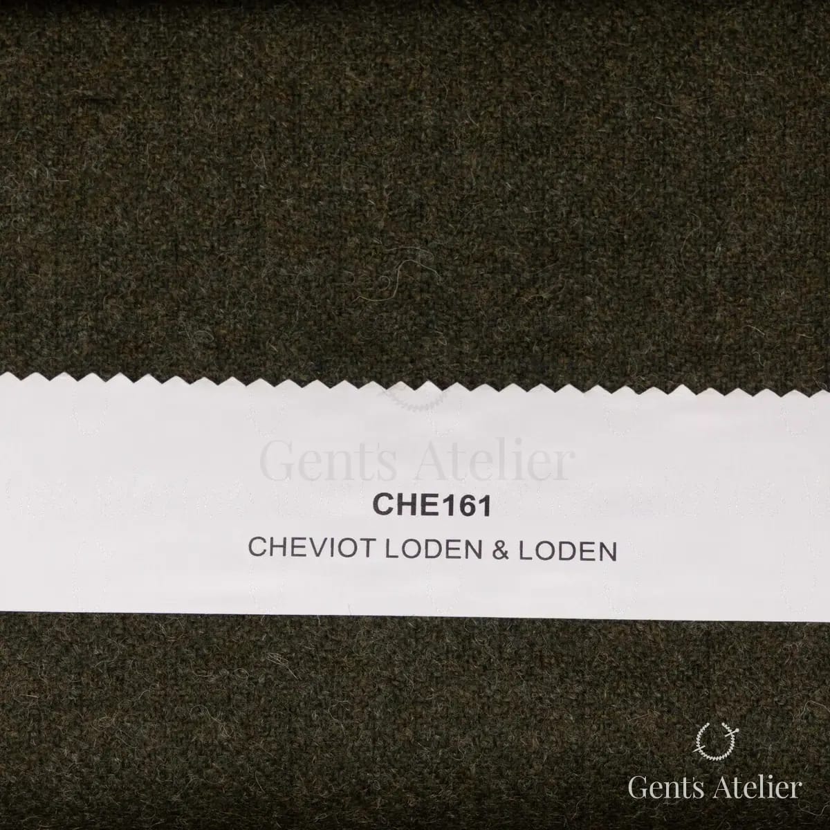 Образец ткани Marton Mills CHE161 с этикеткой, тёмно-оливковый