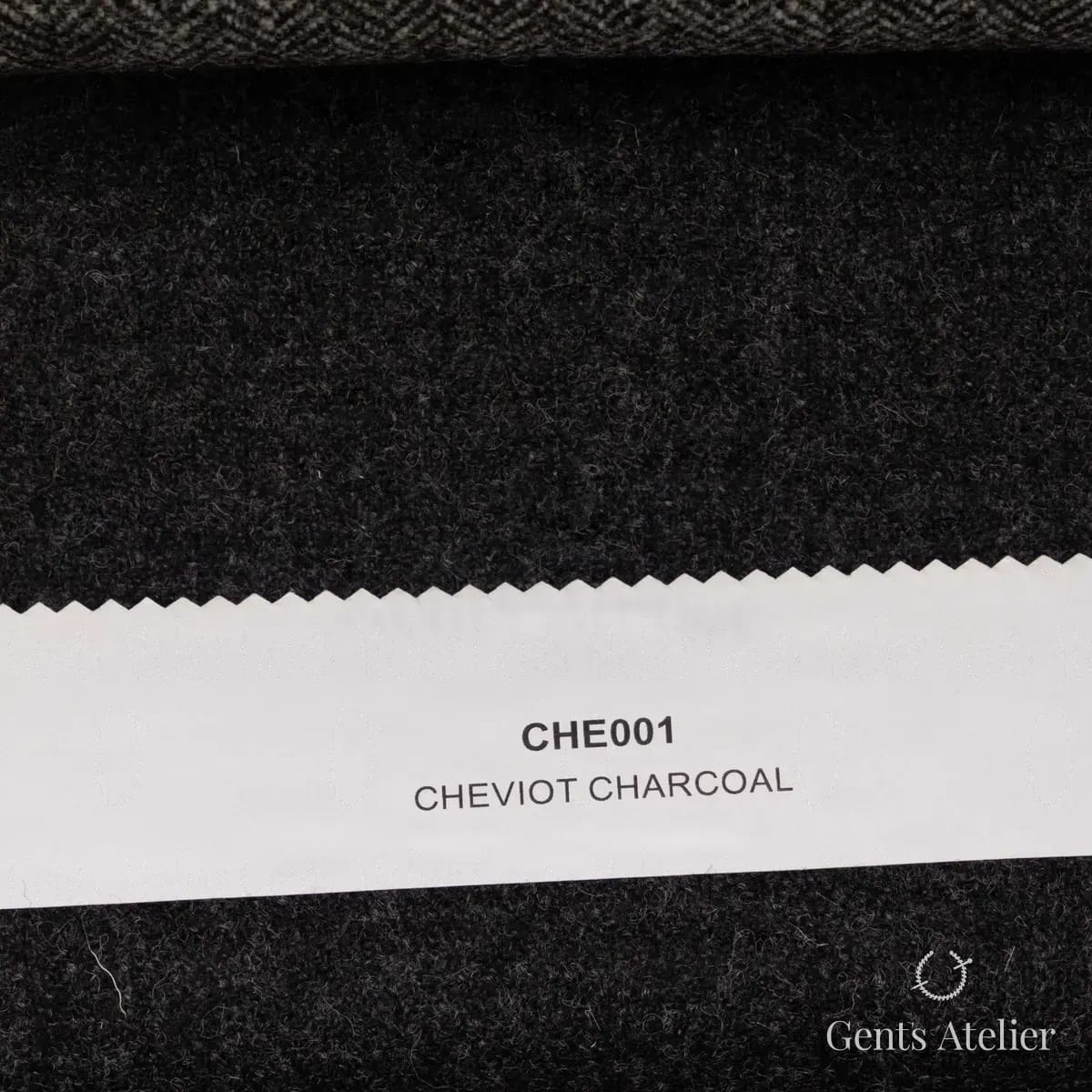 Образец ткани Marton Mills CHE001 с этикеткой, тёмно-серый