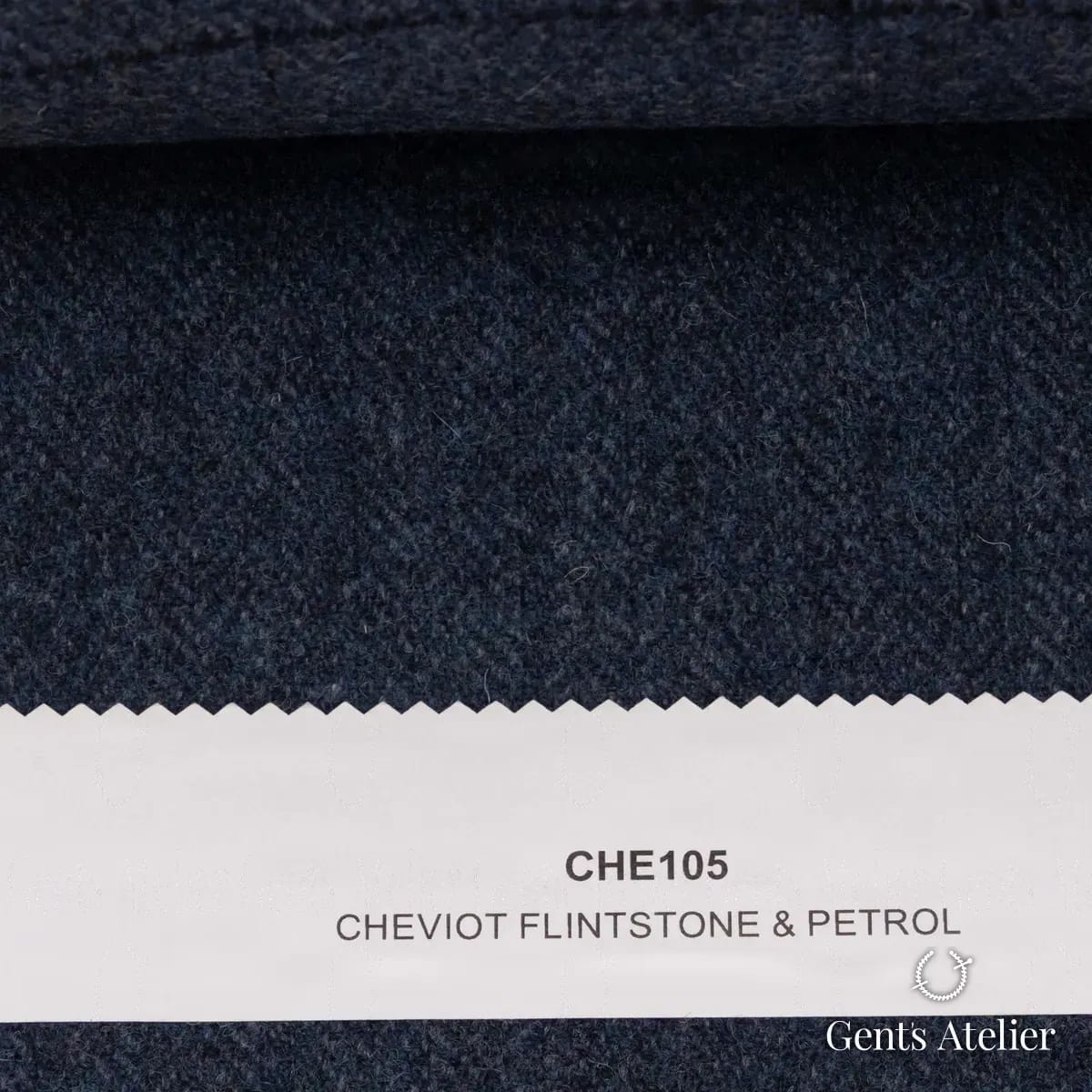 Образец ткани Marton Mills CHE105 с этикеткой, тёмно-синий