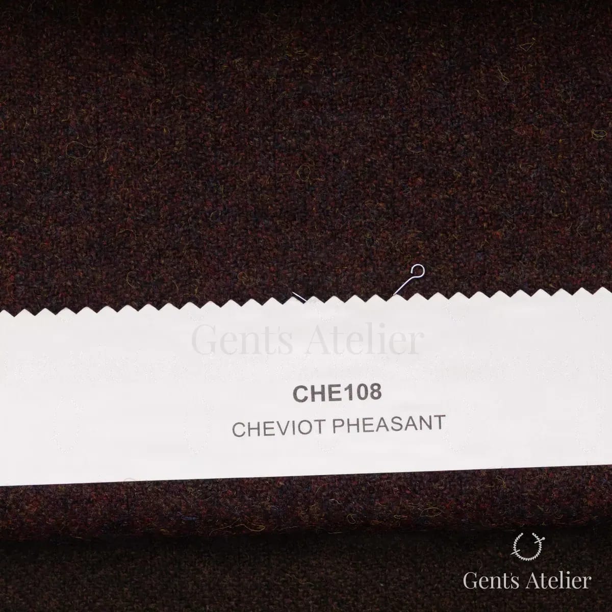 Образец ткани Marton Mills CHE108 с этикеткой, тёмно-коричневый