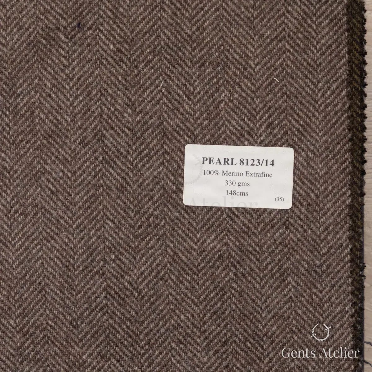 Образец ткани Abraham Moon & Sons PEARL 8123/14 с этикеткой, бежевый